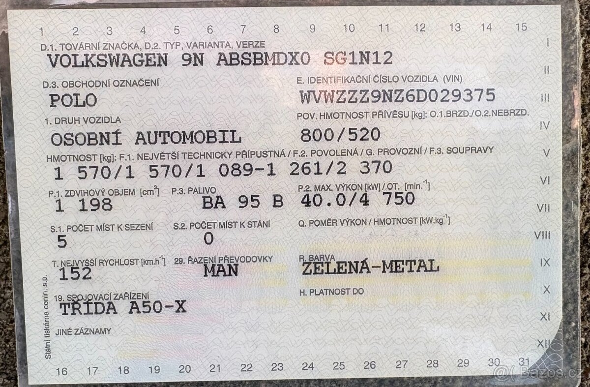 Prodám VW Polo 1,2 – 40kW - 2005 - 8
