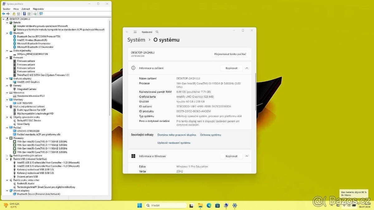 LENOVO E14 /i3-1115G4/8GB/SSD256GB/1920x1080/WIN11/ZÁRUKA - 8