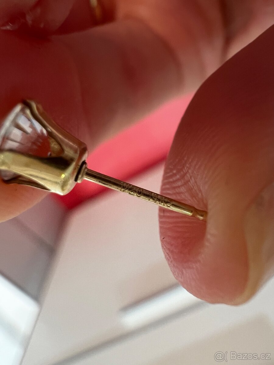 Tachyonové pozlacené náušnice se zirkony - 8