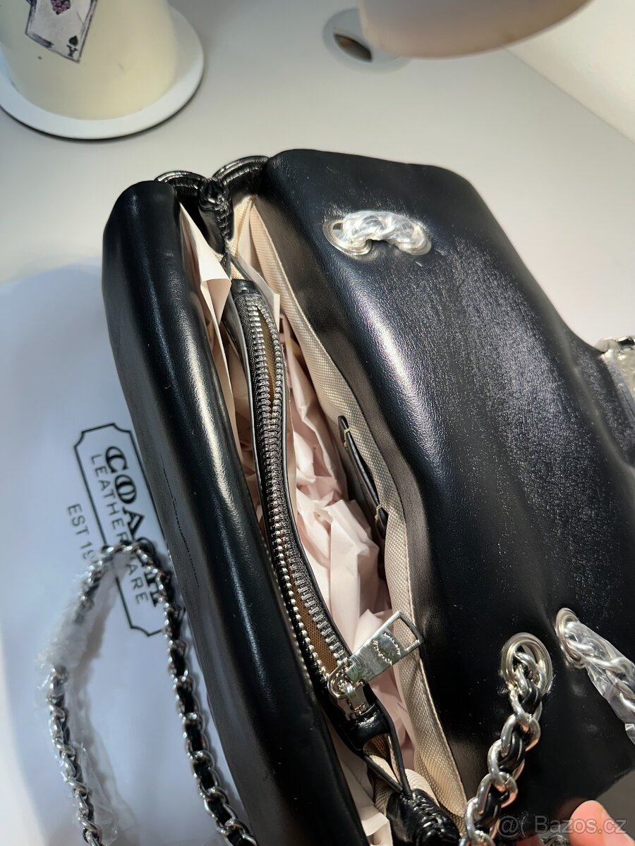 🖤 Exkluzivní prošívaná kožená kabelka Coach Tabby 26 s řetě - 8