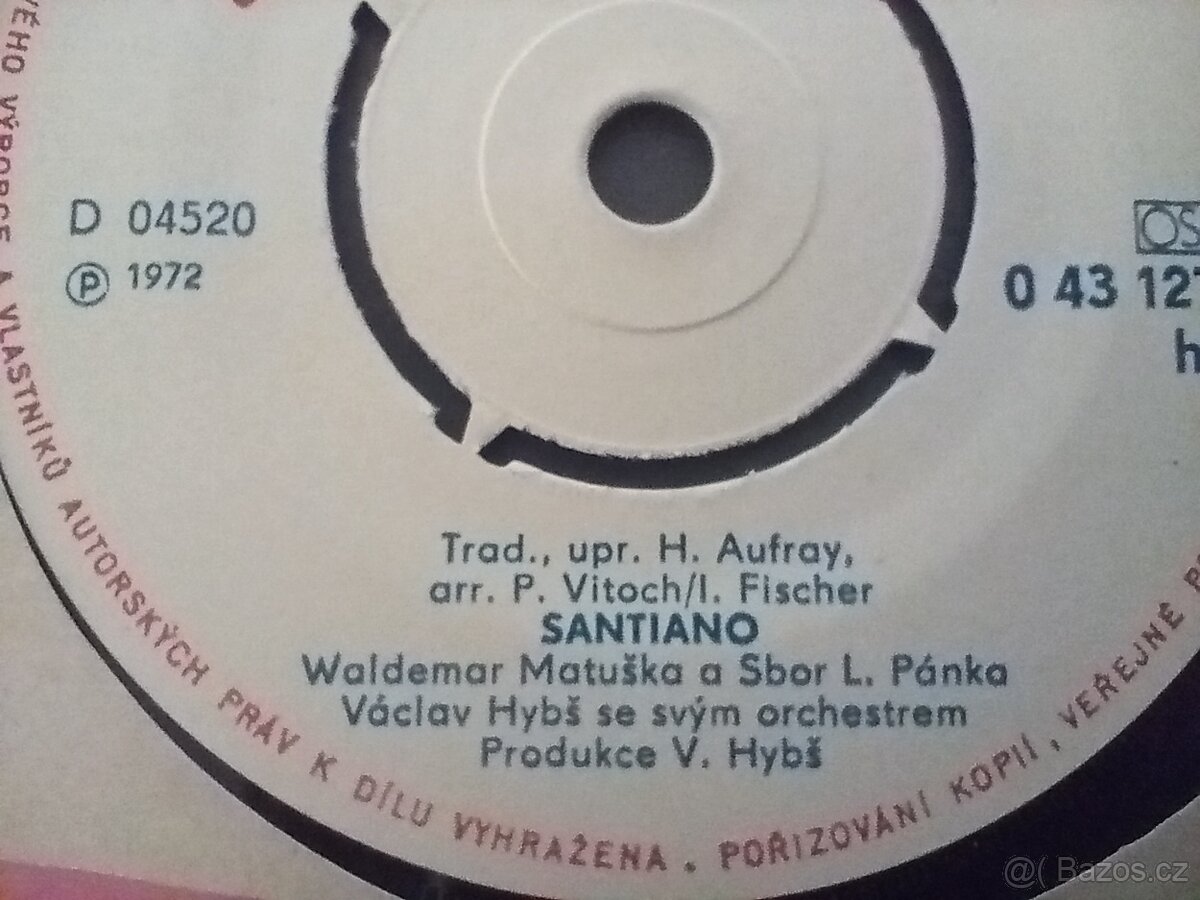 Karel Gott SP 8 ks, W.Matuška 7xSP, J.Laufer 3xSP - 8