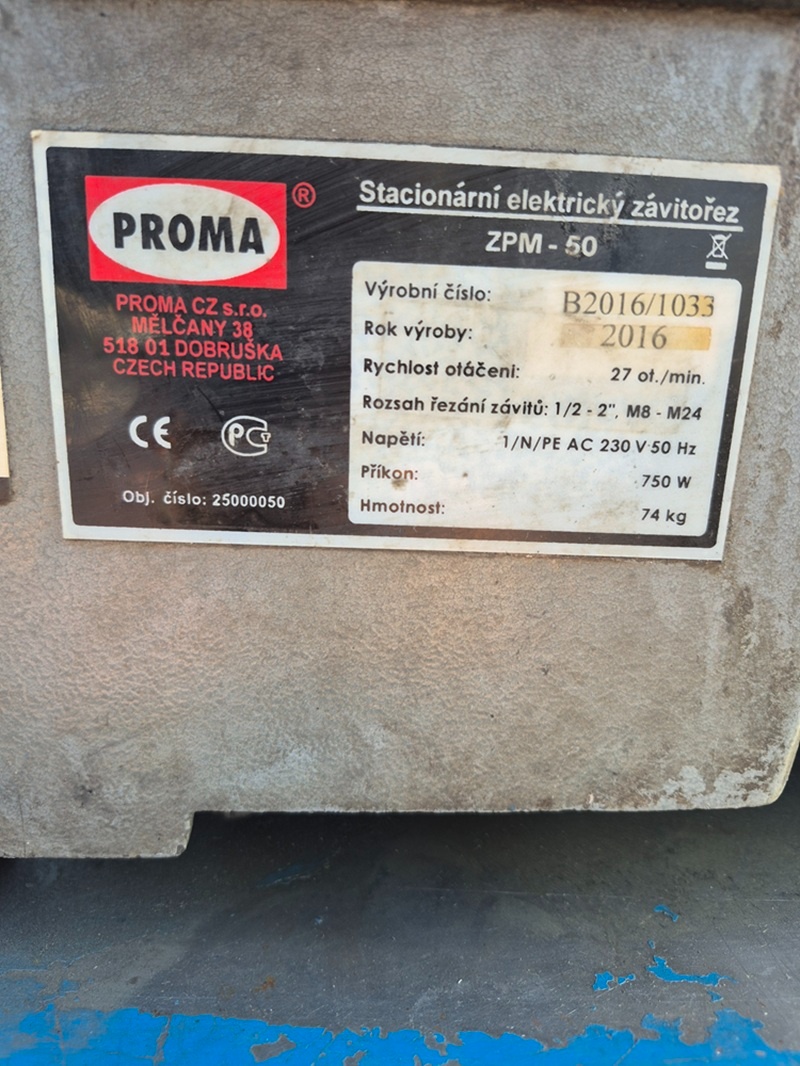 Elektrický závitořez PROMA ZPM-50. - 8
