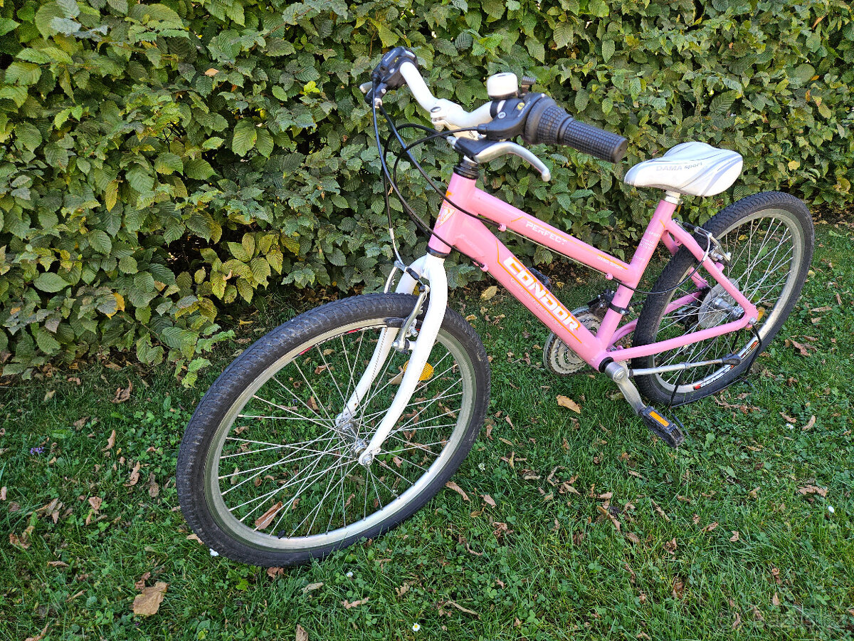 Dívčí 24" růžové horské hliníkové kolo CONDOR, rám 14" - 8