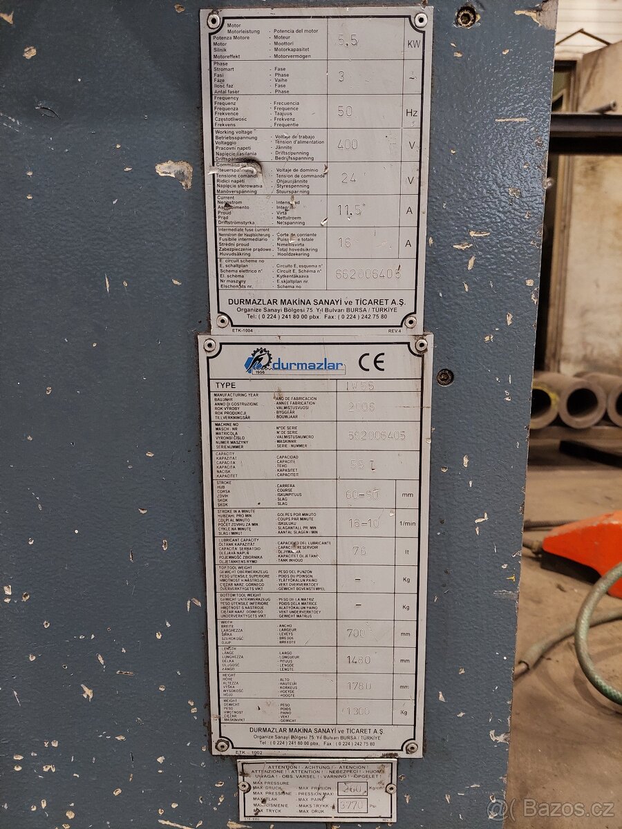 Děrovací stroj DURMA IW 55 - 8