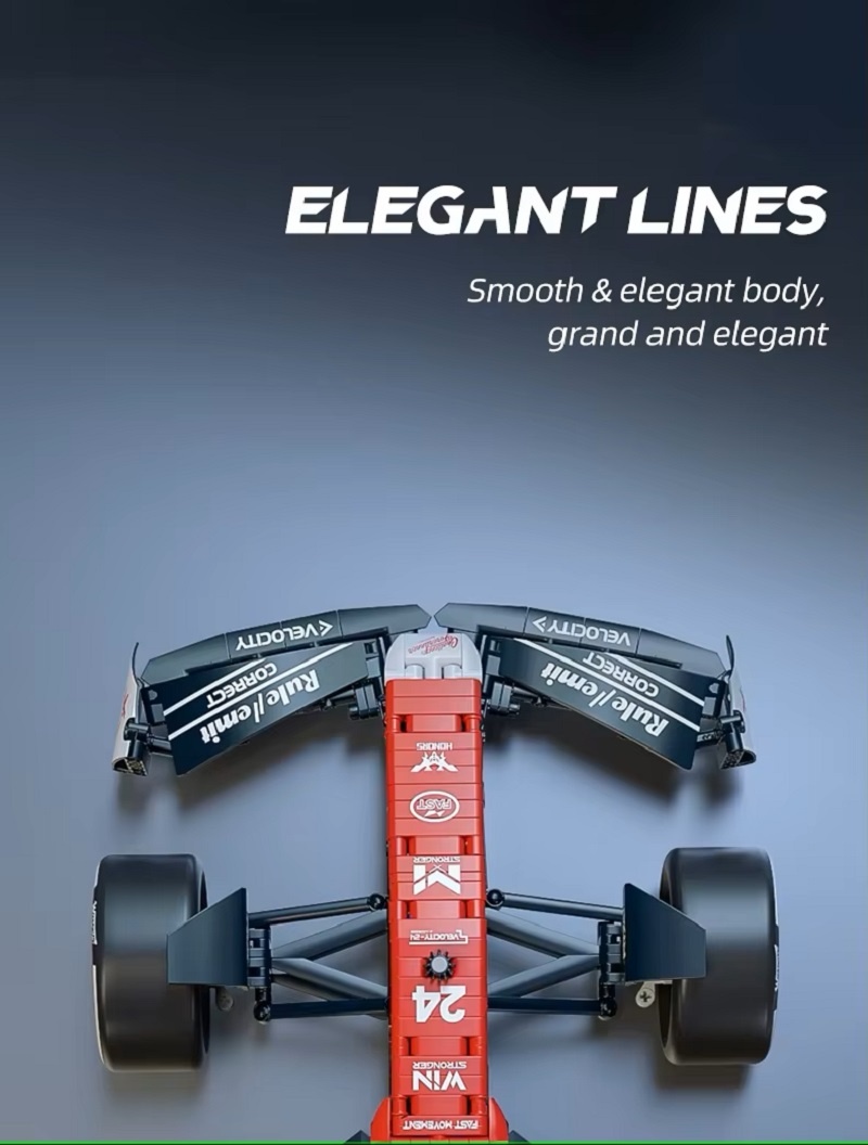 Stavebnice F1- Velká červená, kompatibilní s LEGO - 8