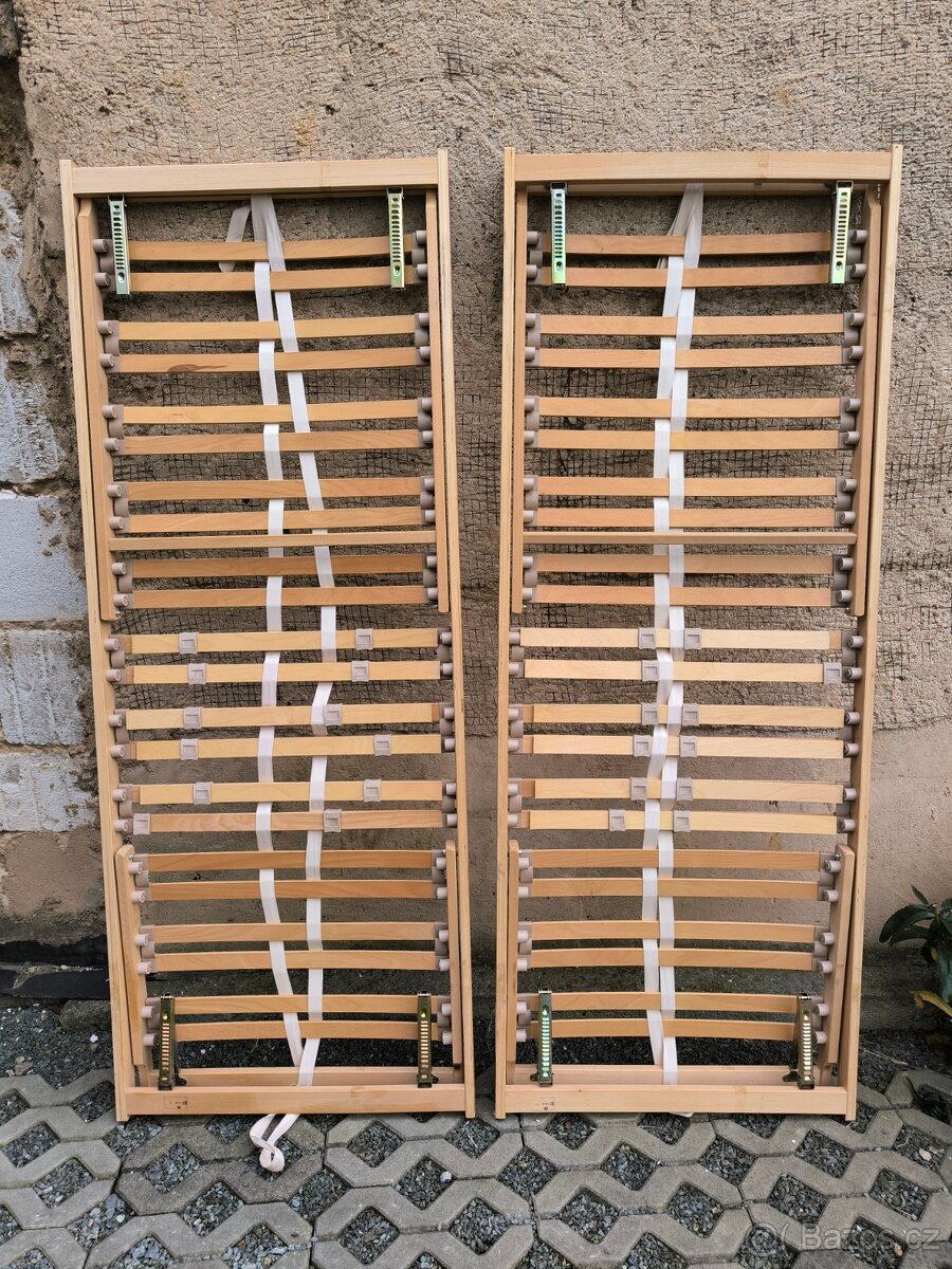 Lamelový polohovatelný rošt - 195 x 75 cm - 2 kusy - 8