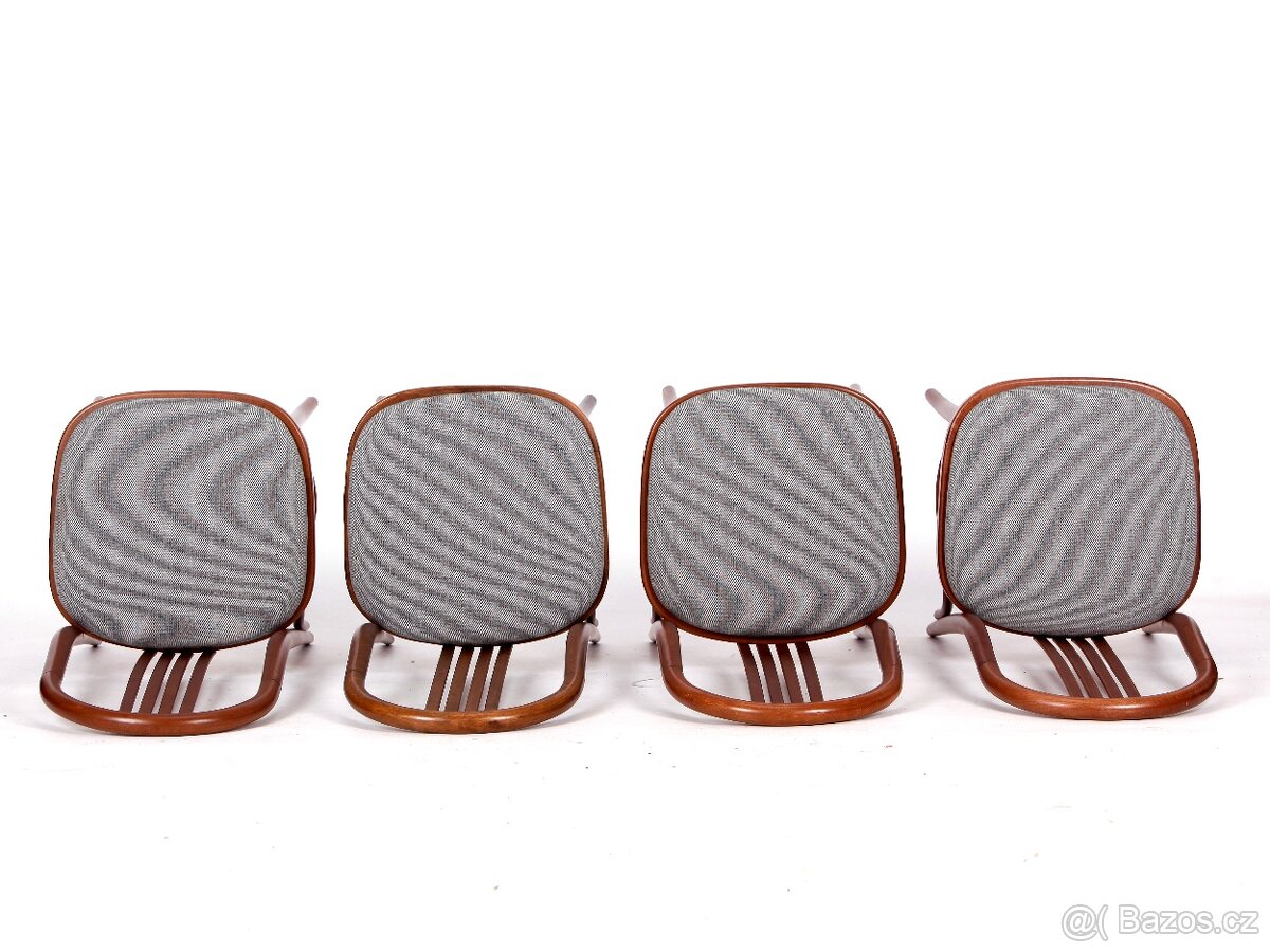 4x jídelní židle TON s vysokým opěradlem, TOP stav. - 8