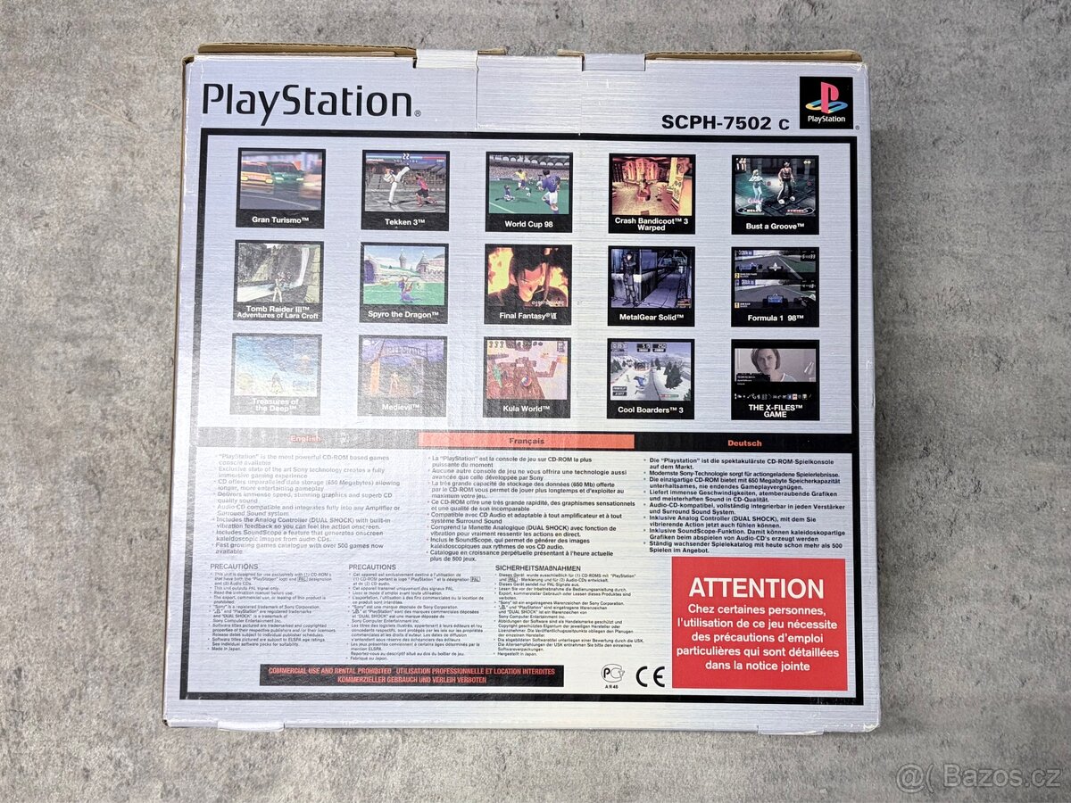 - TOP PS1 Sony Scph-7502C kompletní v krabici - - 8