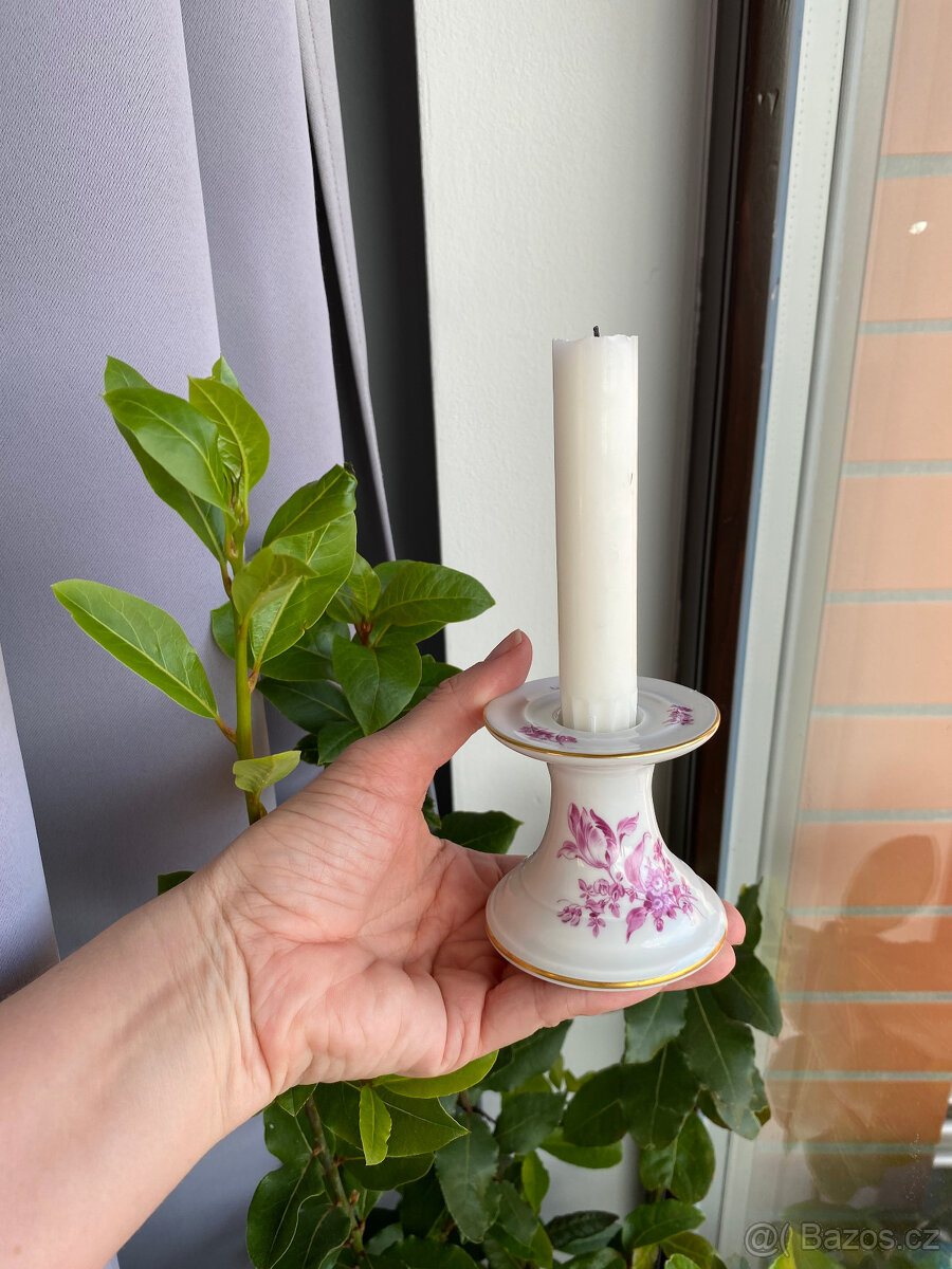 Meissen, Míšeň Porcelánové párové svícny 6.5 cm - 8