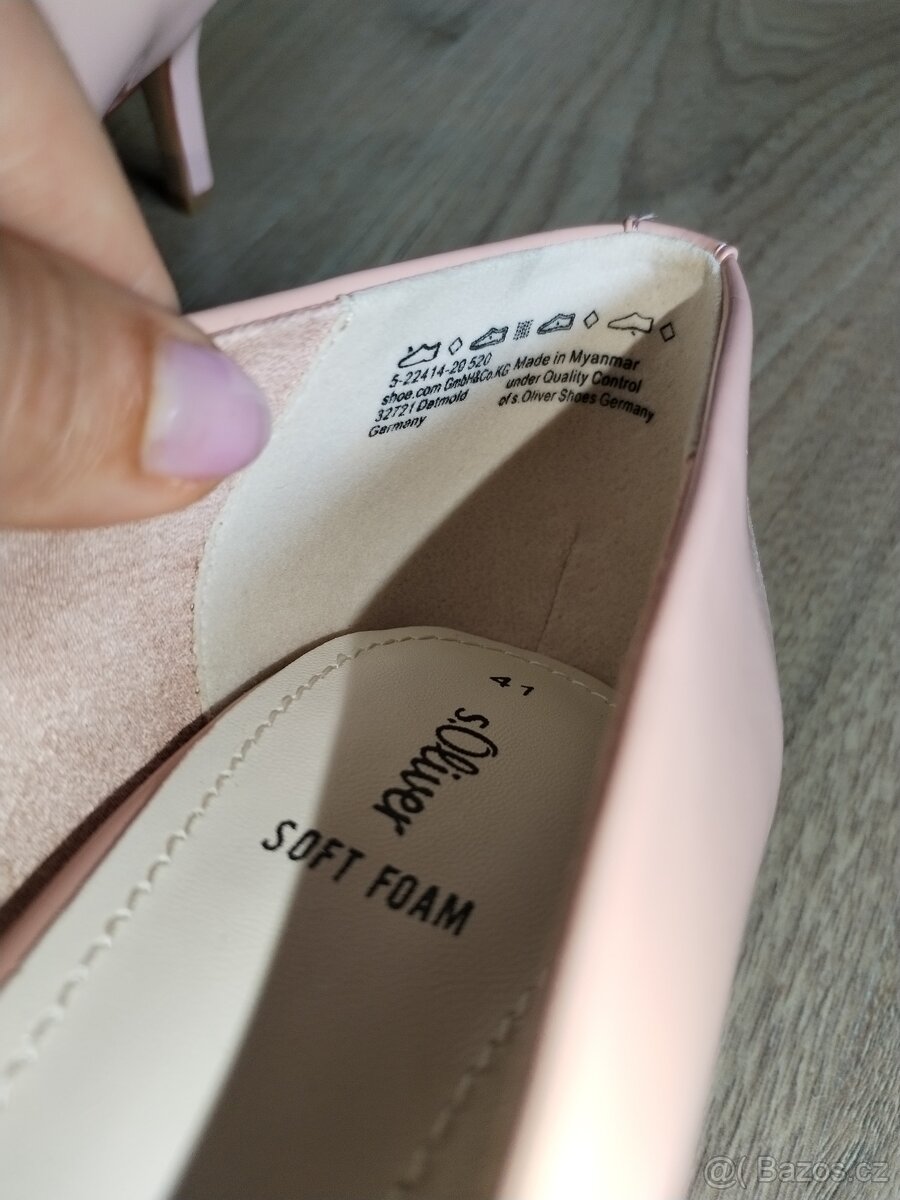 Nové lodičky s.Oliver 41 lesklé růžové - 8