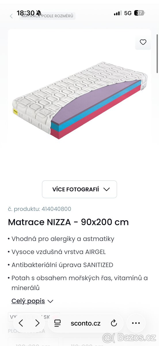 Matrace NIZZA 90x200 cm - 8