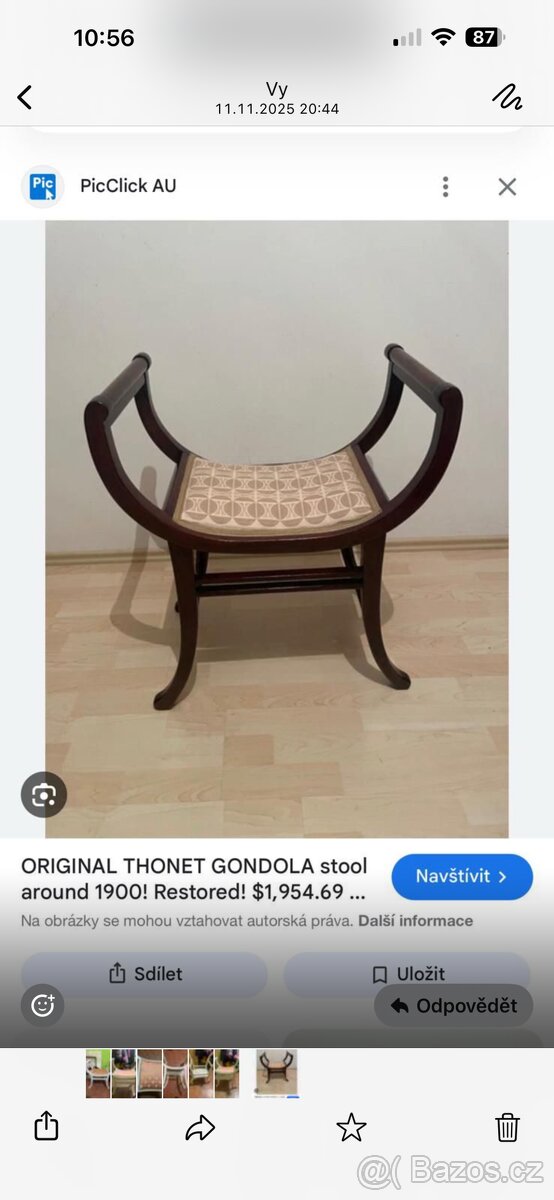 Thonet “Gondola” 1900, sběratelství, historie, starožitnost - 8