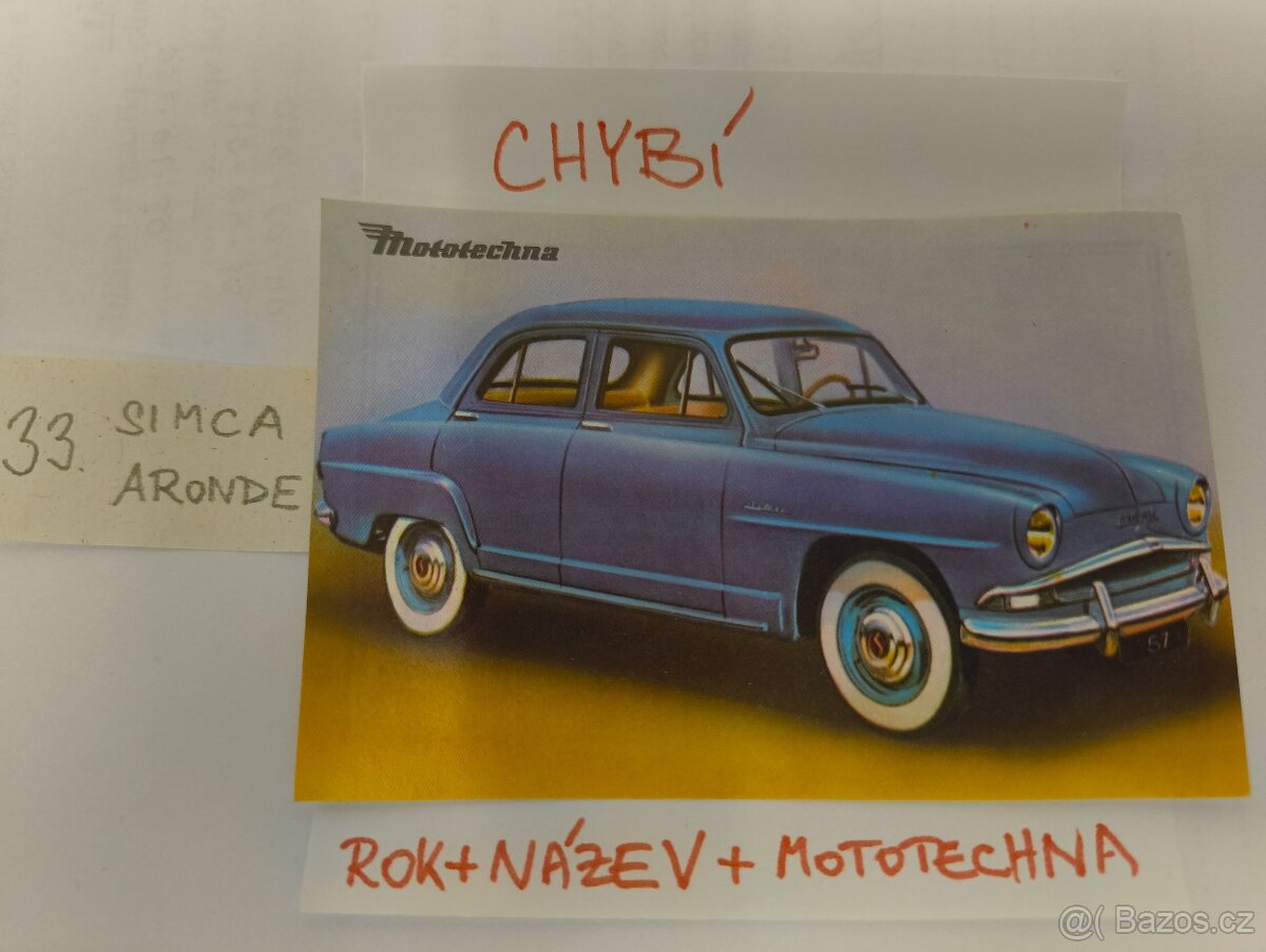 Kartičky z bonbonyéry Orion Mototechna - 8