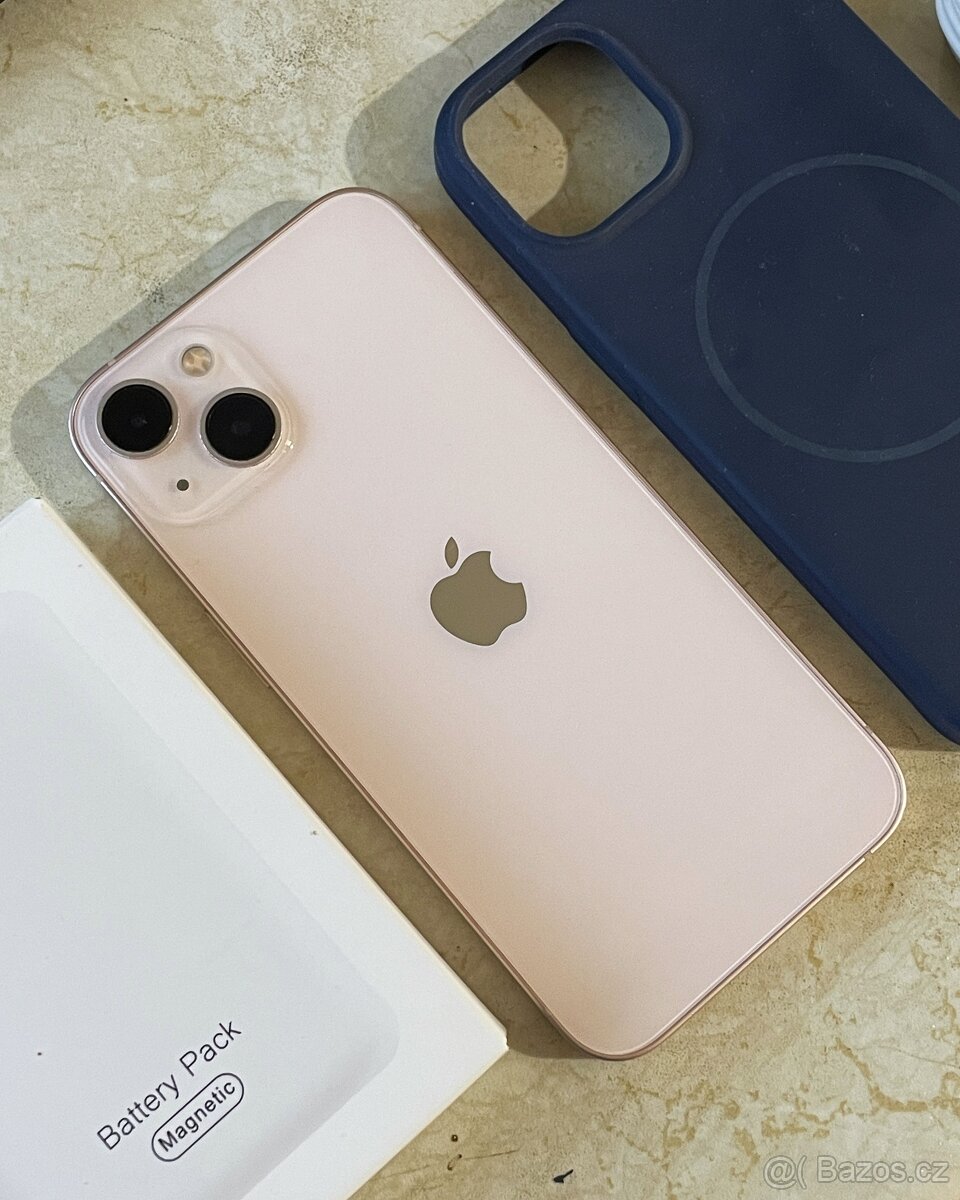 TOP STAV - Apple Iphone 13 128GB růžový baterie 100% - 8