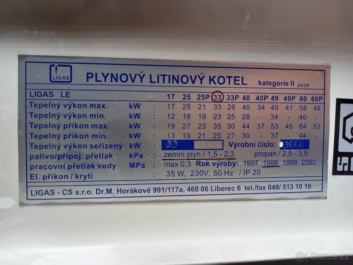 Funkční hořáky pro kotel Ligas LE 33kw - 8