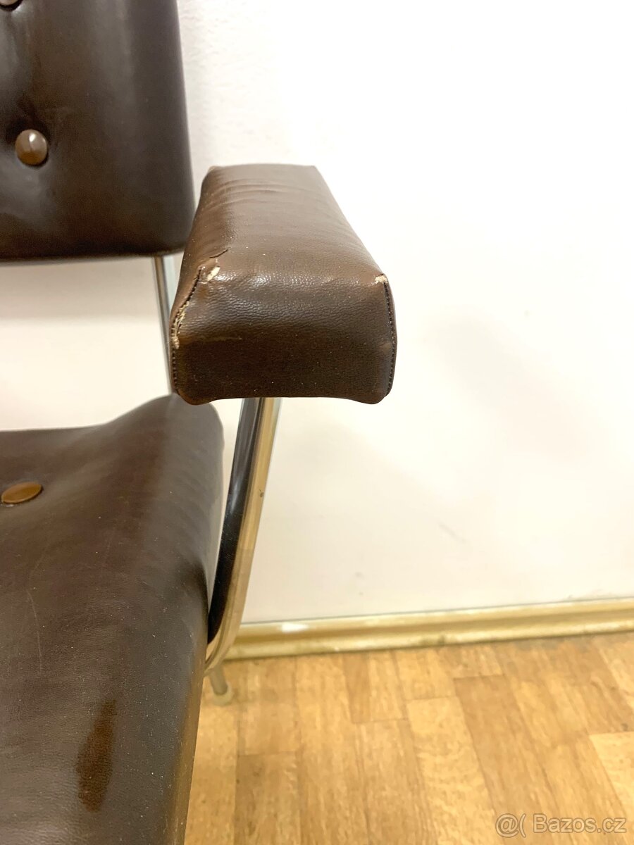 Retro židle 70. léta chrom - 8