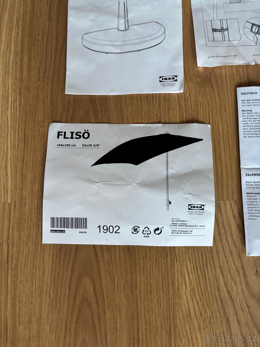 Látkový slunečník z ikea Flisö s kamenem Bramsön - 8