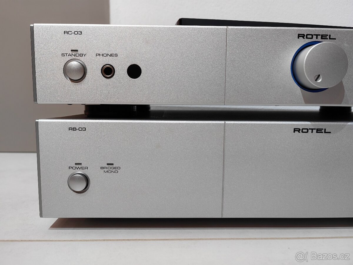 ROTEL RB03 + ROTEL RC03 pre amp + koncák - 8