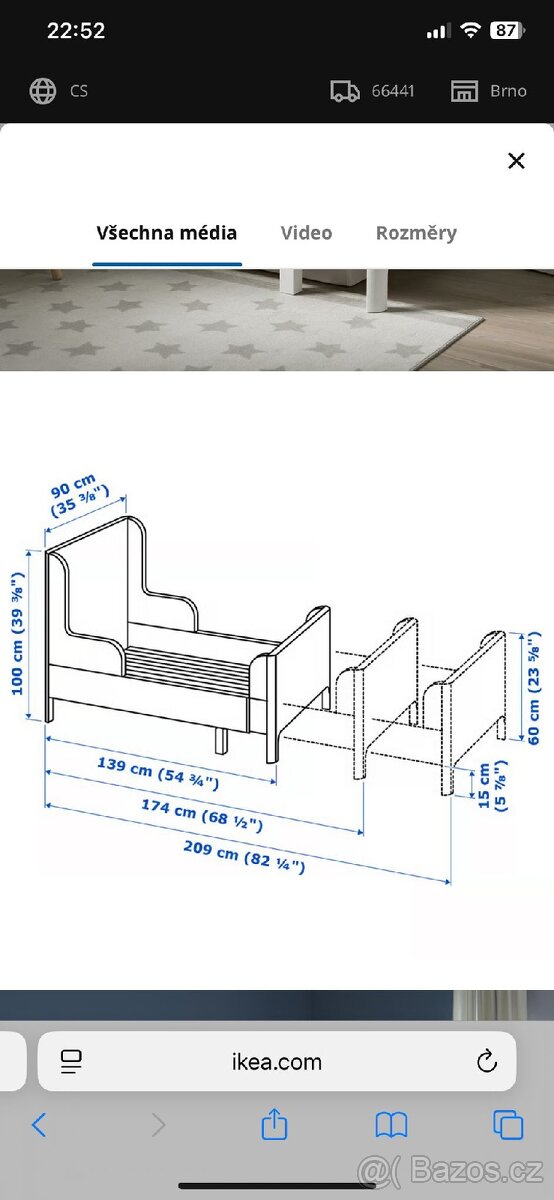 Rostoucí dětská postel Ikea BUSUNGE - 8