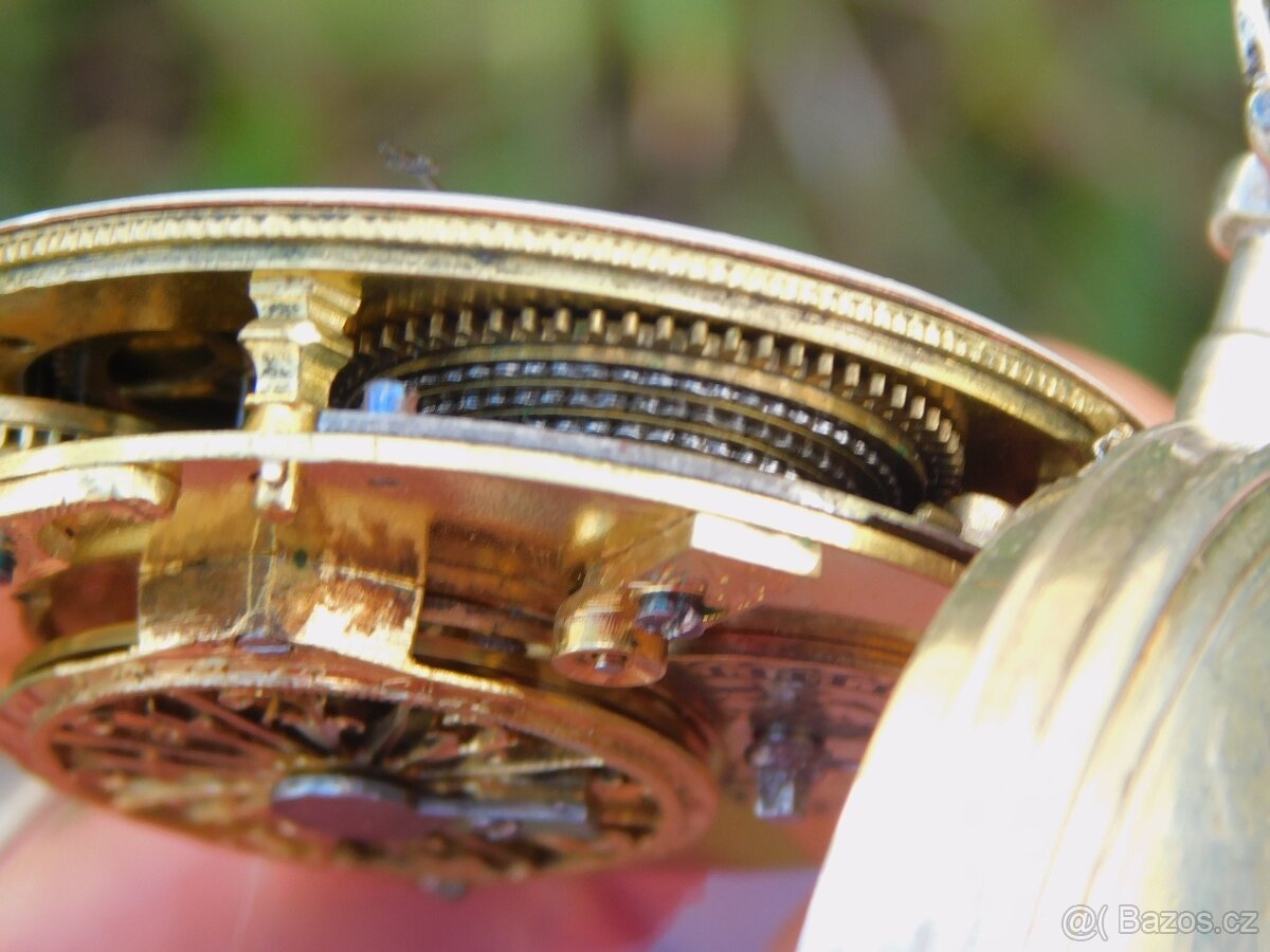 Celostříbrné anglické kapesní hodinky Špindlovky - 8