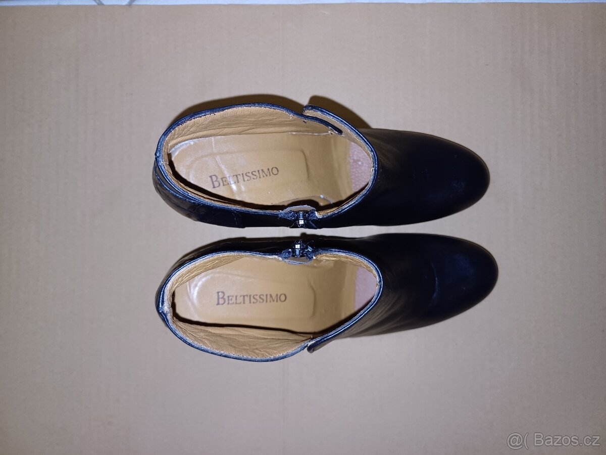 Černé kožené kotníkové boty vel.40 - 8