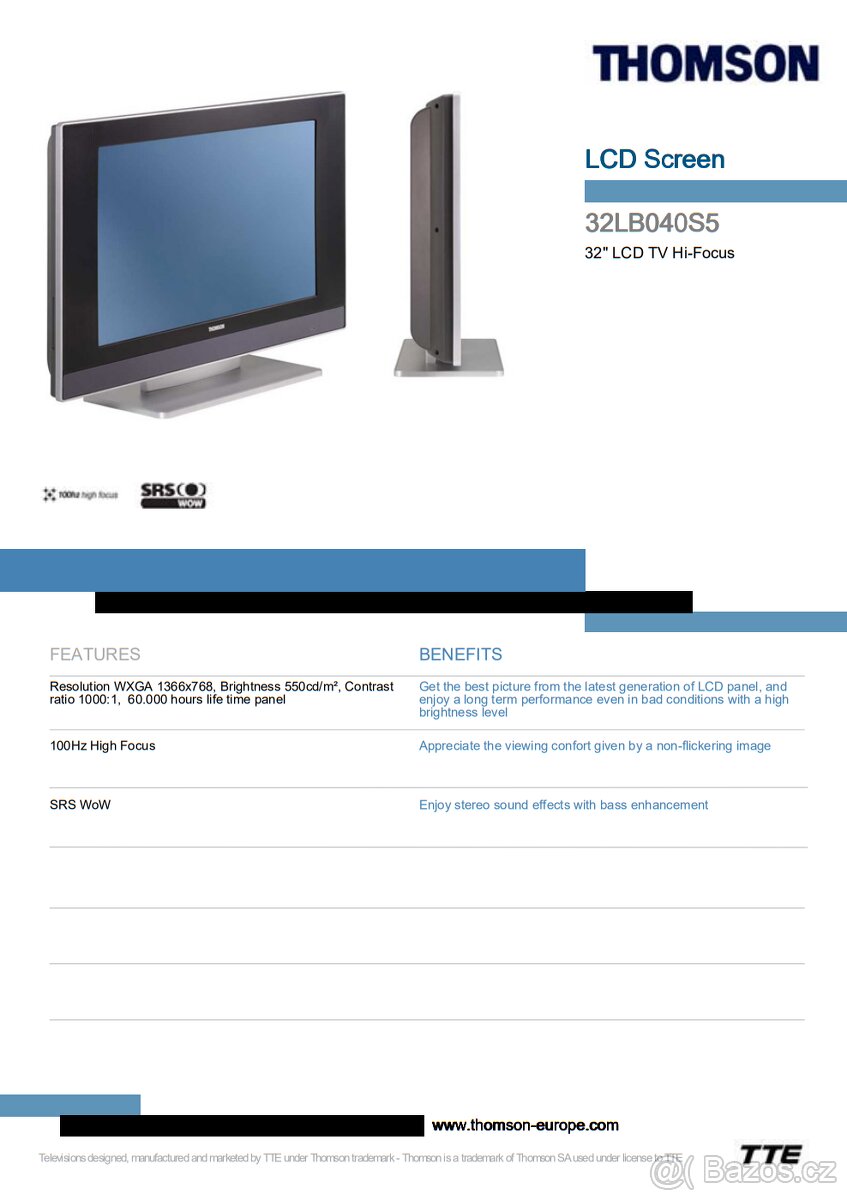 Televize THOMSON 32LB040S5 - za odvoz - 8