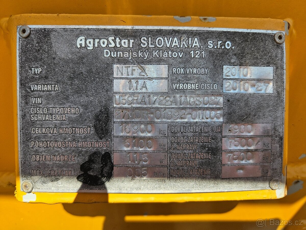Fekální cisterna AGROSTAR 11m3 - 8