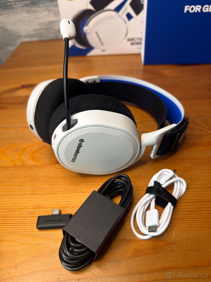 Herní bezdrátová sluchátka SteelSeries Arctis 7P+ White. - 8
