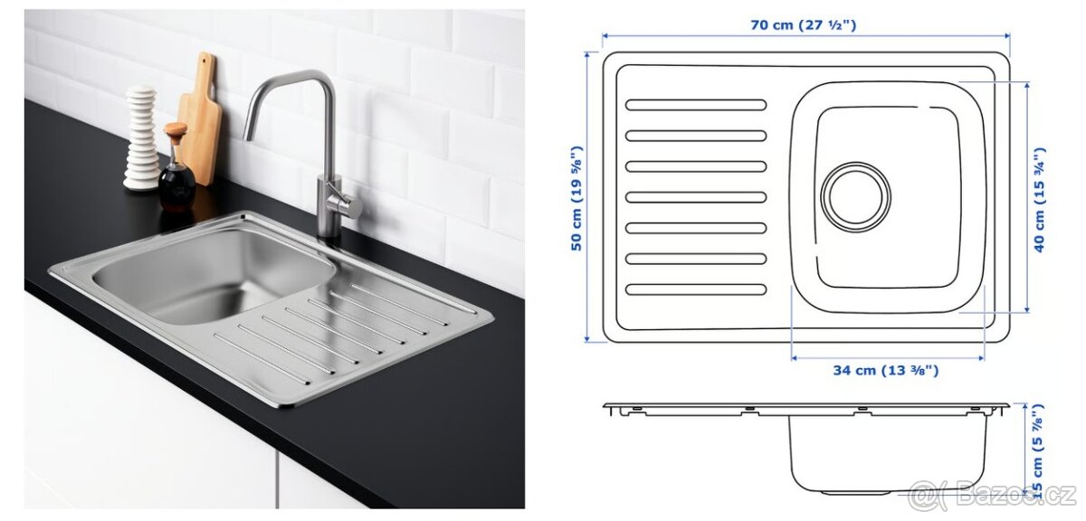 Kuchyňský dřez nerezovy s baterii - 8