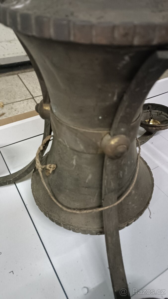 Lustr secesní mosazný - 8