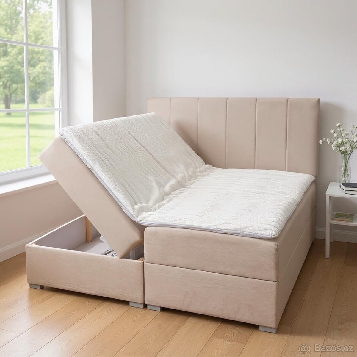 Nove Manželské postele 180/200 béžový - 8