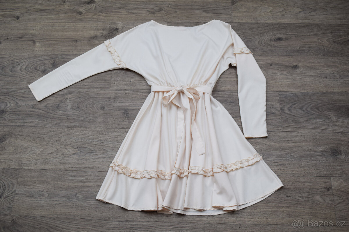 SVĚTLE HNĚDÉ ŠATY, vel. S/M - 8