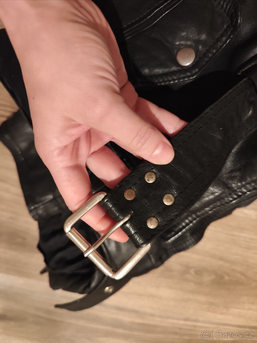 Kožený motorkářský křivák - 8