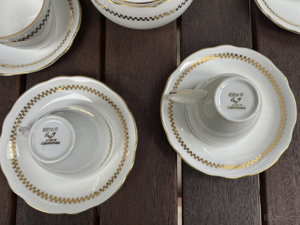 Znač.československý ručně vyráběný malovaný zlacený porcelán - 8