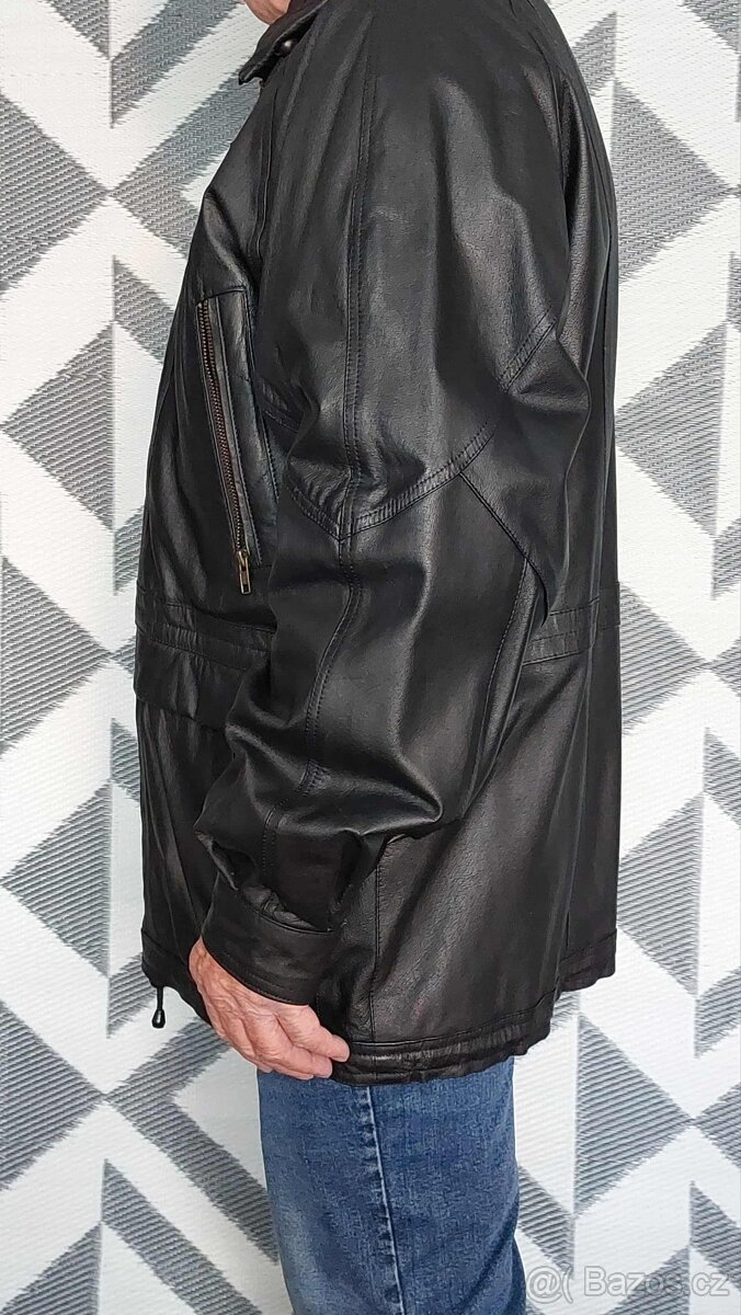 PÁNSKÁ KOŽENÁ BUNDA - PARKA - vel. 54 - 8