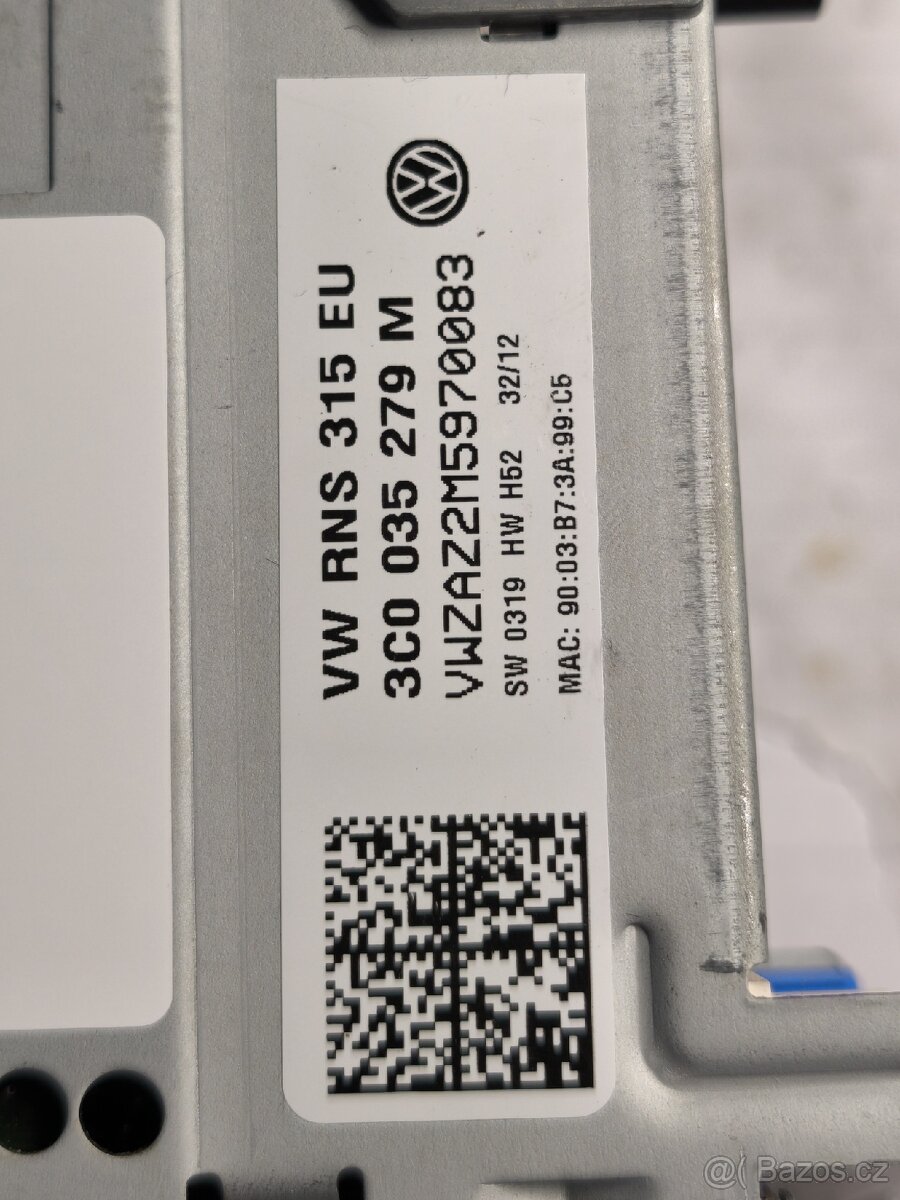 VW RNS315 BT DAB autorádio navigace 3C0035279M - 8