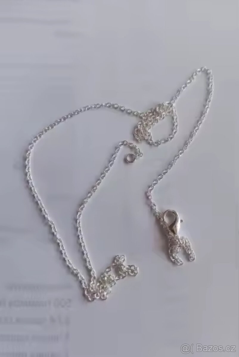Nový dámský stříbrný náhrdelník 925 délka 45 cm s očky tenký - 8