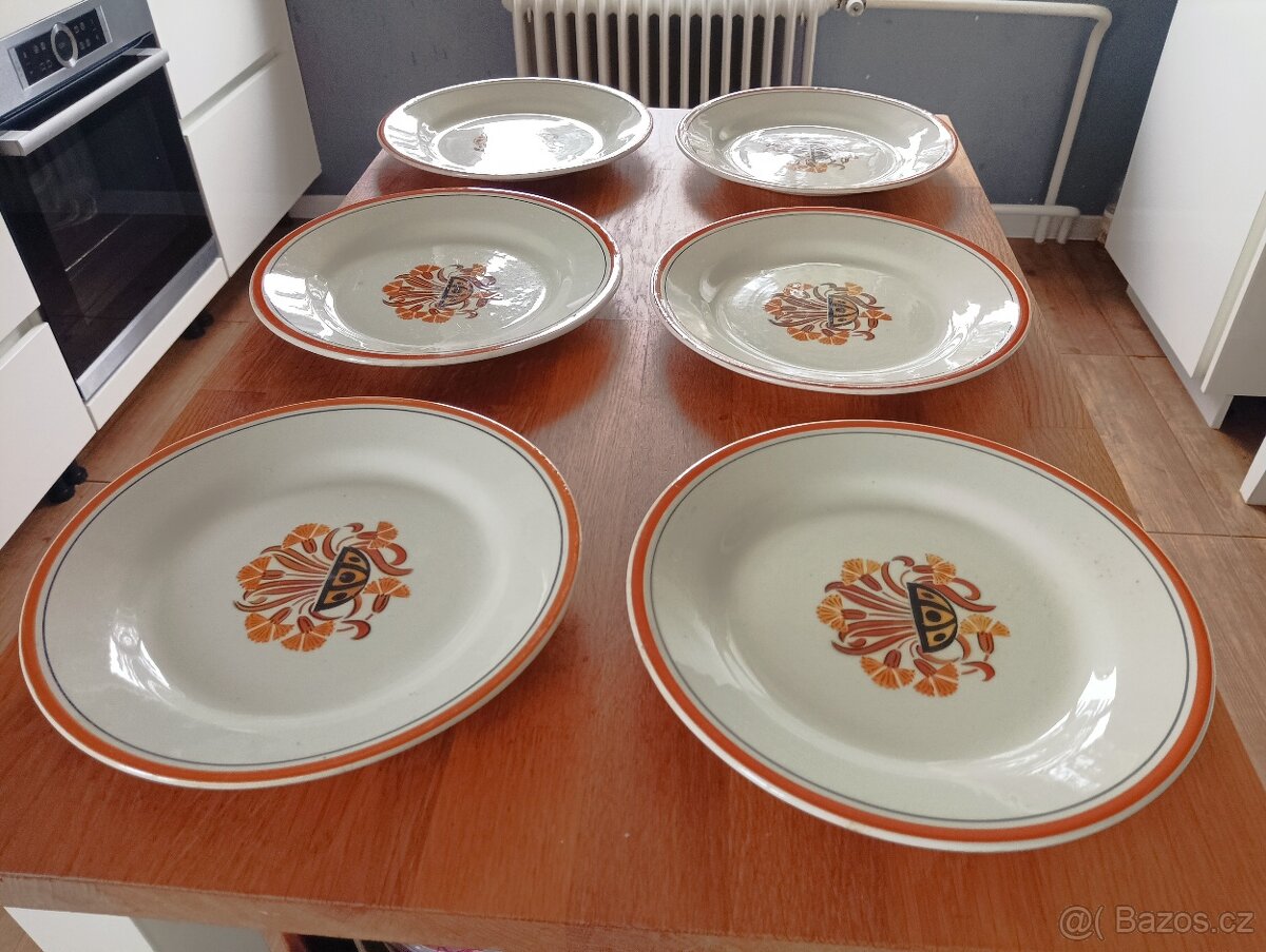 SOUPRAVA ART DECO TALÍŘŮ CREIL ET MONTEREAU FRANCIE - 8