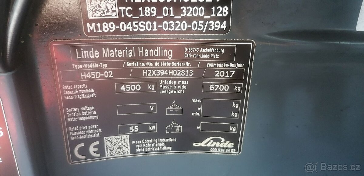 LINDE H45D-02 pozicionér s bočním posuvem 6 812 mth - 8