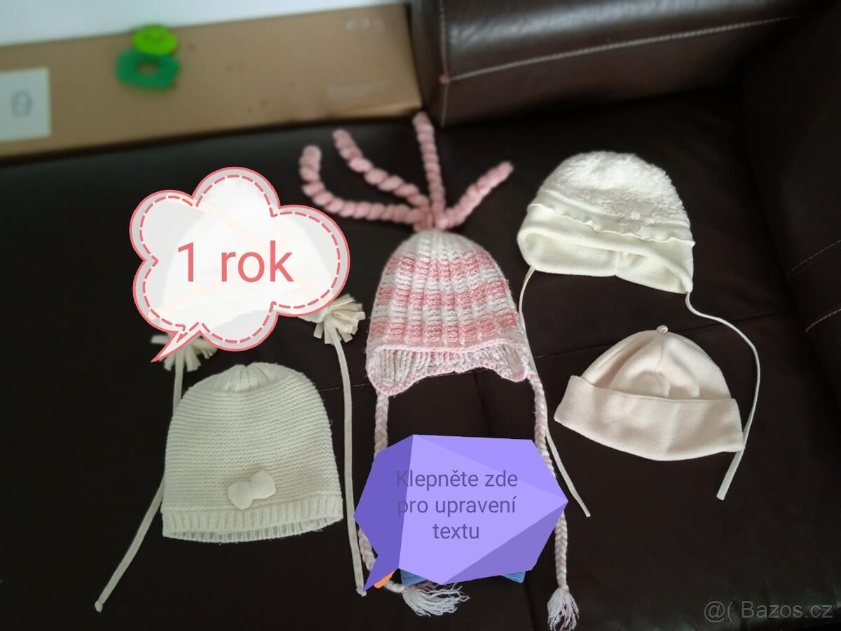 Dětské čepičky od 0 měsíců do cca 1,5 let - 8