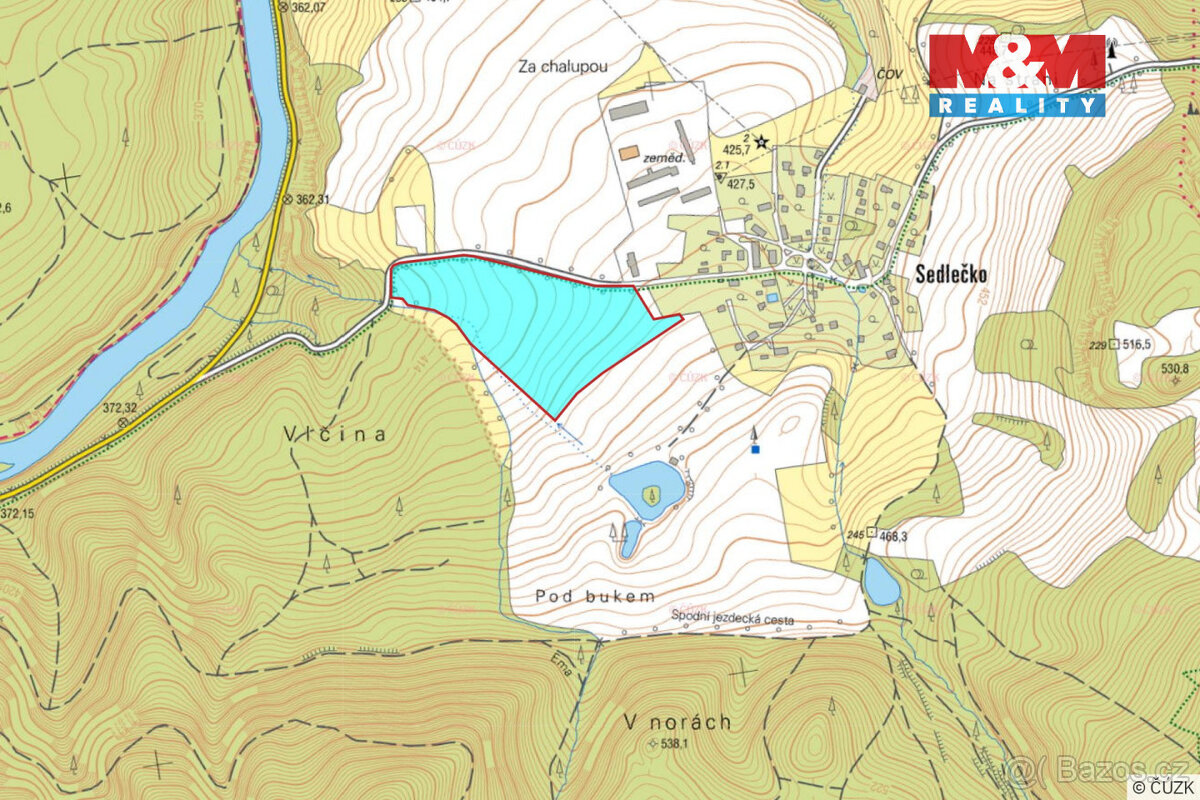 Prodej pole, 66049 m², Sedlečko - Šemnice - 8