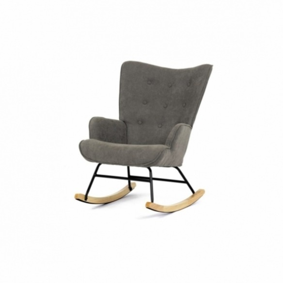 Houpací křeslo 371 s látkovým potahem v zelené, hnědé a růžo - 8