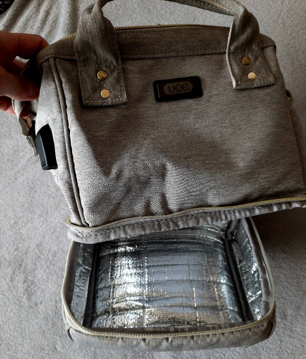 Stylová přebalovací taška/batoh šedá - 8