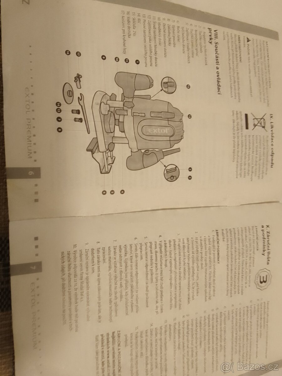 Horní frézka Extol,se stolem,sada fréz - 8