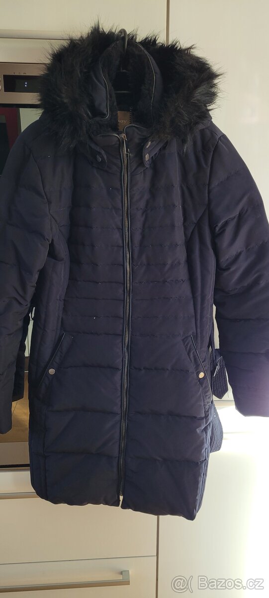 Dámská teplá péřová bunda/kabát Navy Orsay vel.42 - 8