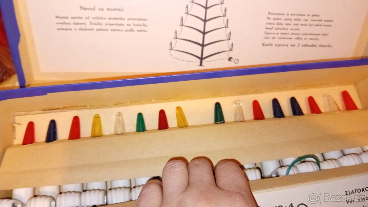 retro vánoční světla Zlatokov rok 1973 - jako nová- světýlka - 8