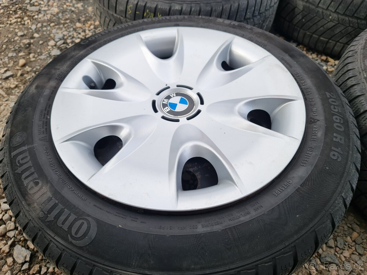 Sada originálníc 16" plechových disků BMW 5x120 + zimní pne - 8