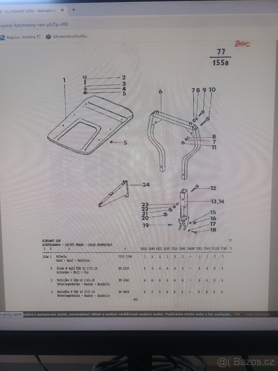 Zetor kabina, ochranný rám - 8