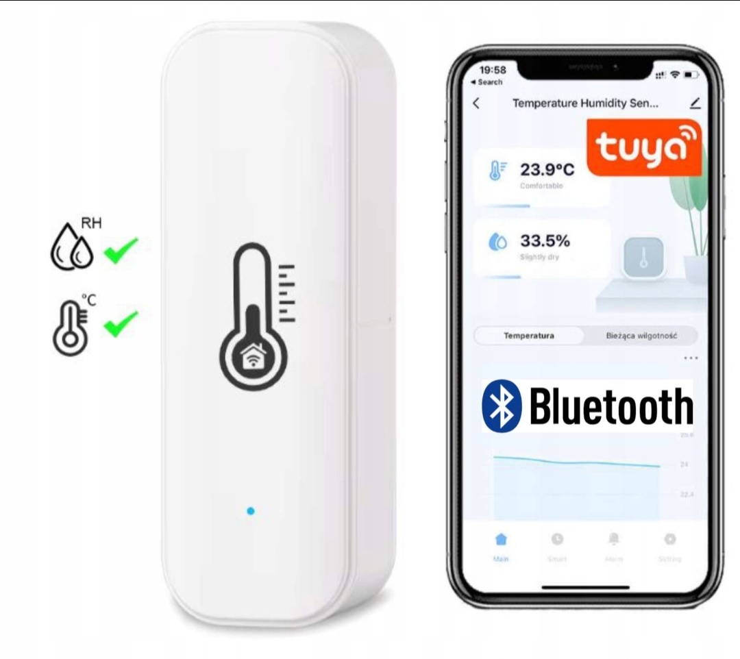 SENZOR TEPLOTY A VLHKOSTI CHYTRÝ Bluetooth TUYA, Smart LIFE - 8