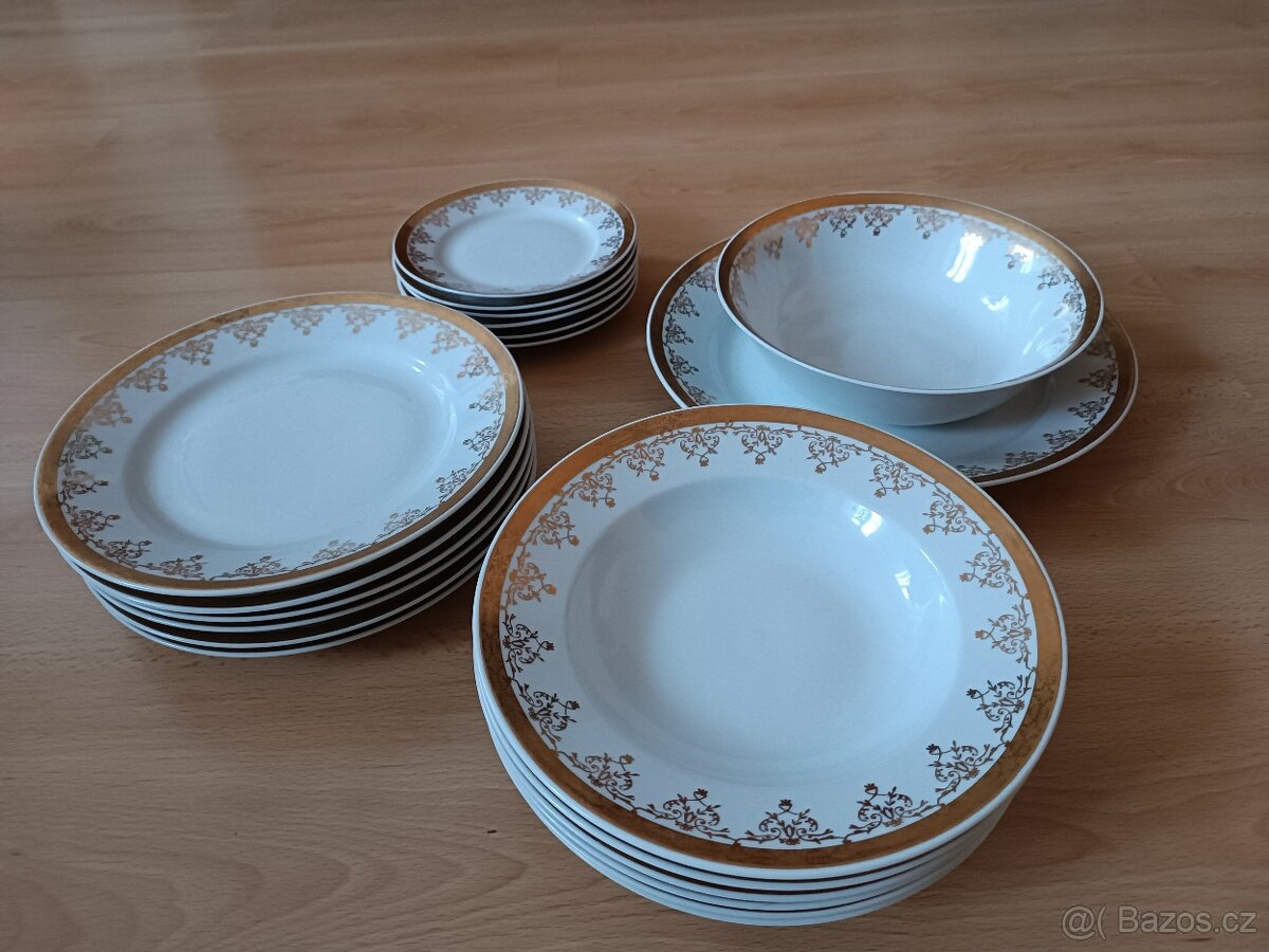 Talířová sada zlatý lem THUN - 8